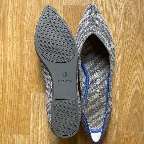 Rothy's Gray Zebra Print Points - Picture 1 of 2